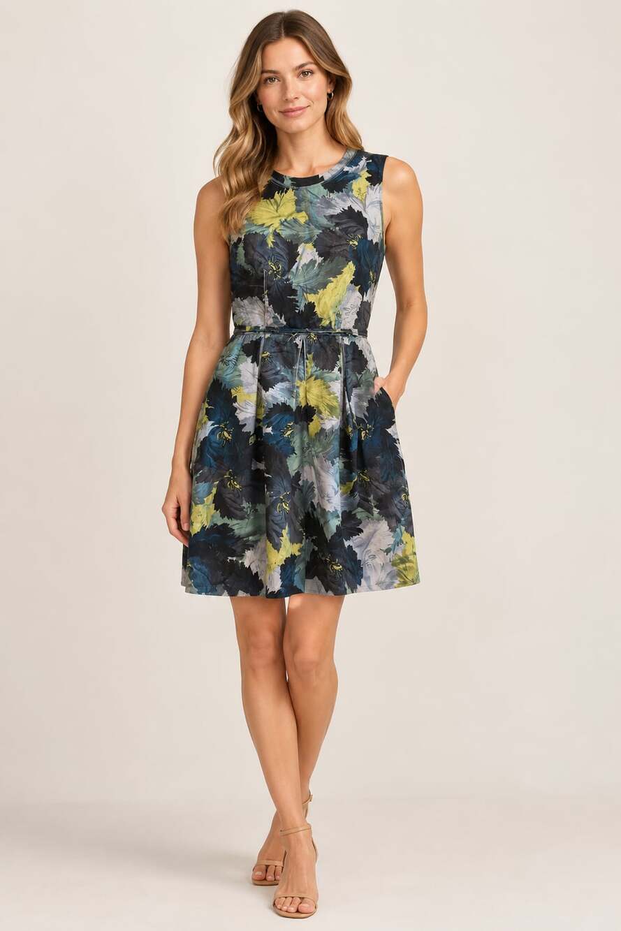 Erdem Multicolor Printed Floral Sleeveless Dress